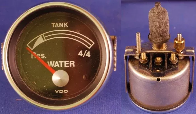 VDO Marine #3051 Electric Water Level Gauge 2-3/8" Diam 12V