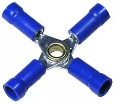 Vinyl Insulated Blue 4-Way Wire Terminal Connector 16-14 Gauge - 10 Pack