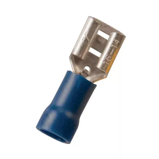 Vinyl Insulated Blue Female Quick Disconnect Connector 16-14 Gauge .187 Tab - 100 or 300 Pack
