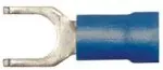 Vinyl Insulated Blue Flange Spade Terminal 16-14 Gauge #10 Stud - 100 Pack