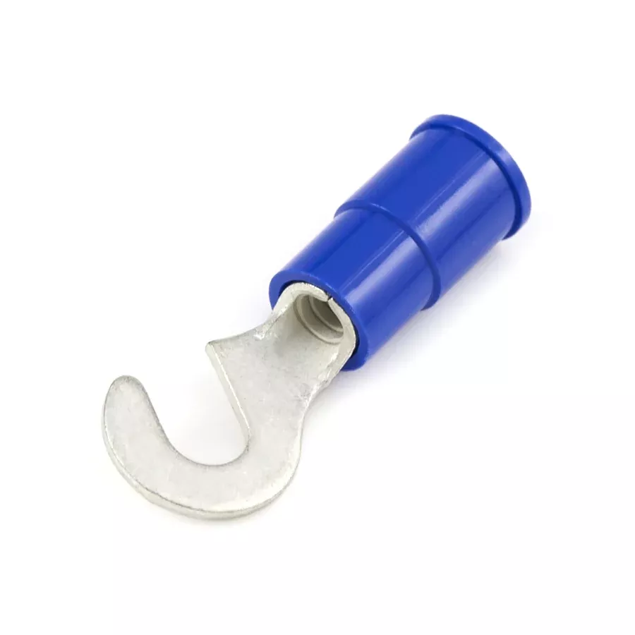 Vinyl Insulated Blue Hook Terminal 16-14 Gauge #10 Stud - 100 or 300 Pack