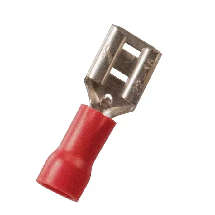 Vinyl Insulated Red Female Quick Disconnect Connector 22-18 Gauge .187 Tab - 100 or 300 Pack