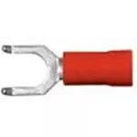 Vinyl Insulated Red Flange Spade Terminal 22-18 Gauge #10 Stud - 100 Pack