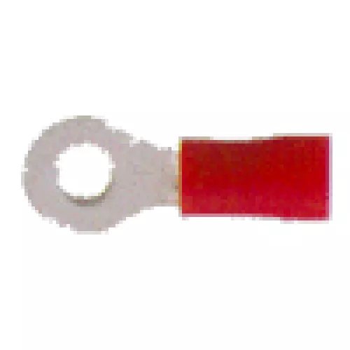 Vinyl Insulated Red Ring Terminal 22-18 Gauge #6 Stud - 100 or 200 Pack