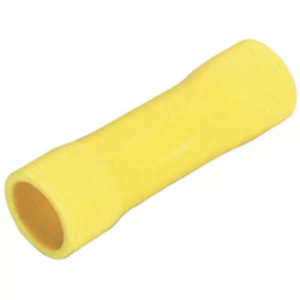 Vinyl Insulated Yellow Butt Connector 12-10 Gauge - 100 to 1000 Pack