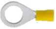 Vinyl Insulated Yellow Ring Terminal 12-10 Gauge 1/2 Stud - 100 Pack
