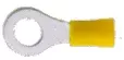 Vinyl Insulated Yellow Ring Terminal 12-10 Gauge 5/16 Stud - 100 Pack