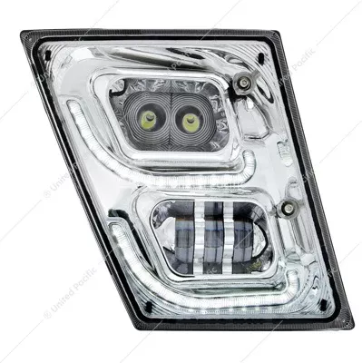 Volvo VN/VNL (2003-2017) Chrome High Power LED Fog Light With LED DRL & Position Light-Driver