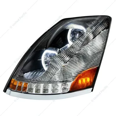 Volvo VN/VNL Chrome 10 LED Headlight For 2003-2017 - Driver Side