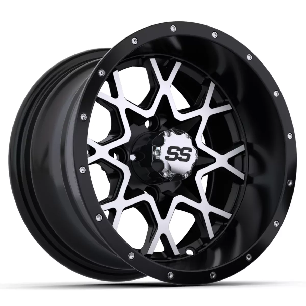 VORTEX 2 WHEEL, 12X7 MATTE BLACK/MATTE MACHINED