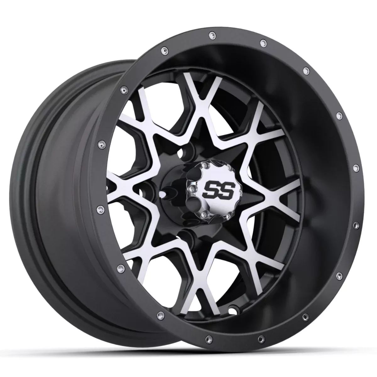 VORTEX 2 WHEEL, 12X7 MATTE GRAY/MATTE MACHINED