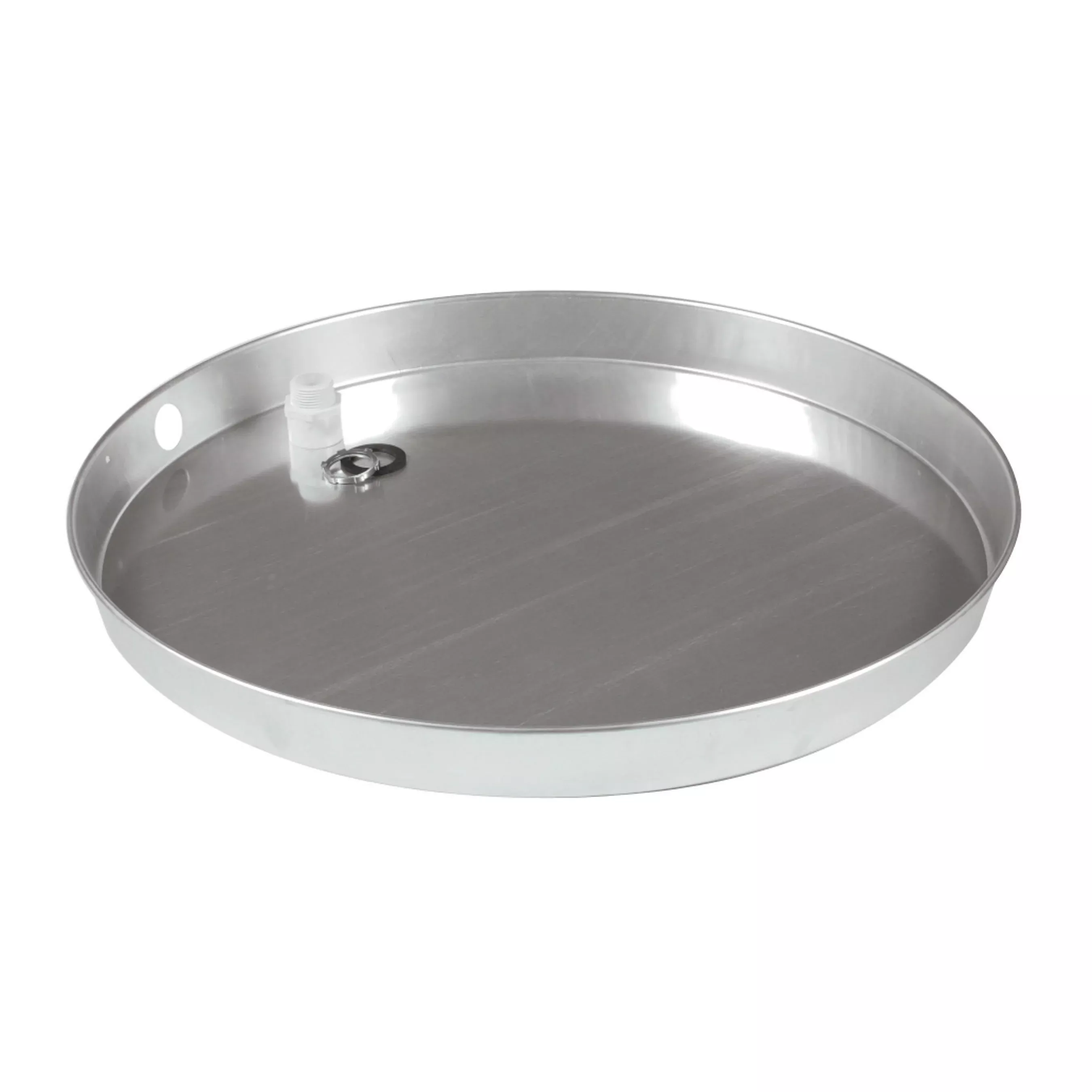 WH Drain Pan - 20" ID Alum Short w/PVC Fitting (E/F)