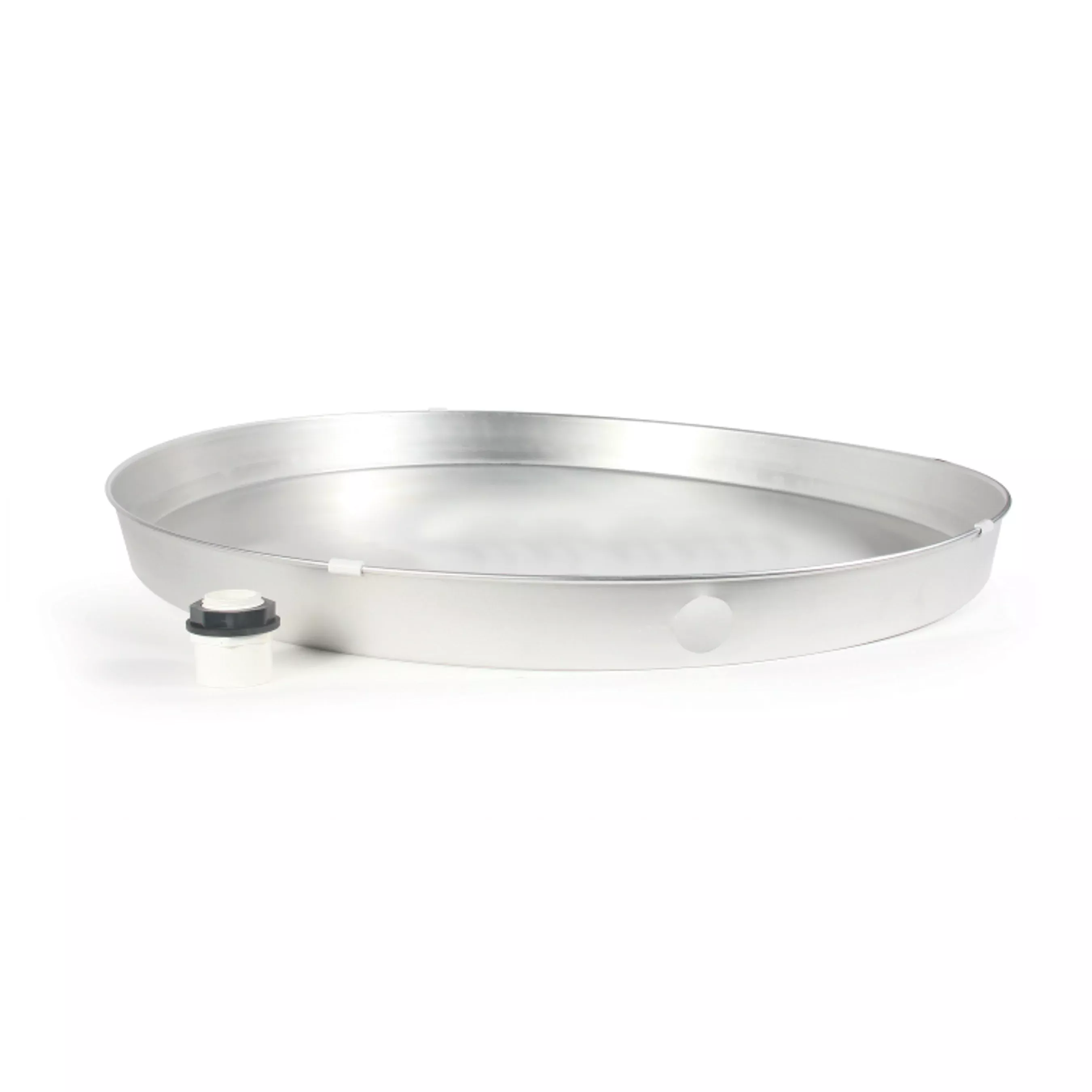 WH Drain Pan - 22" ID Alum Short w/PVC Fitting (E/F)