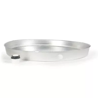 WH Drain Pan - 24" ID Alum Short w/PVC Fitting (E/F)