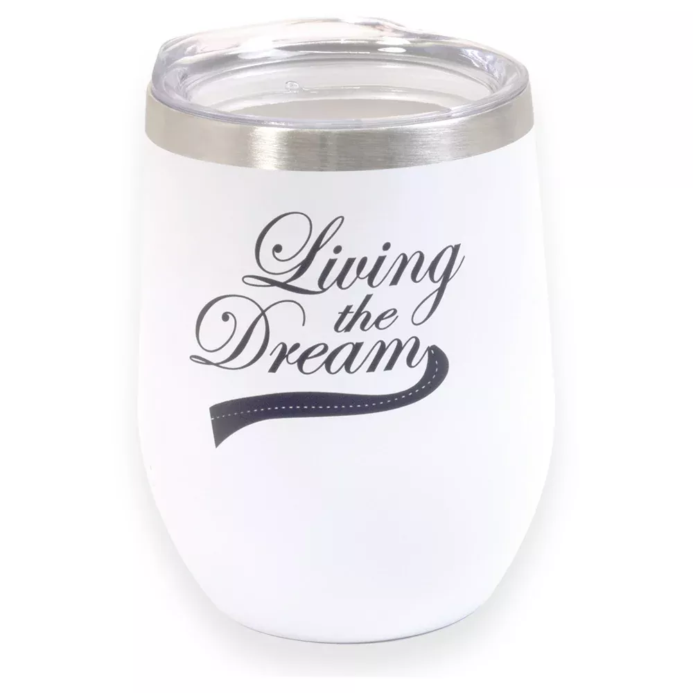 WHITE KEEP CUP - LIVING THE DREAM