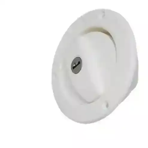 White Lockable Water Filler Complete with Cap and Keys forRV and Caravans