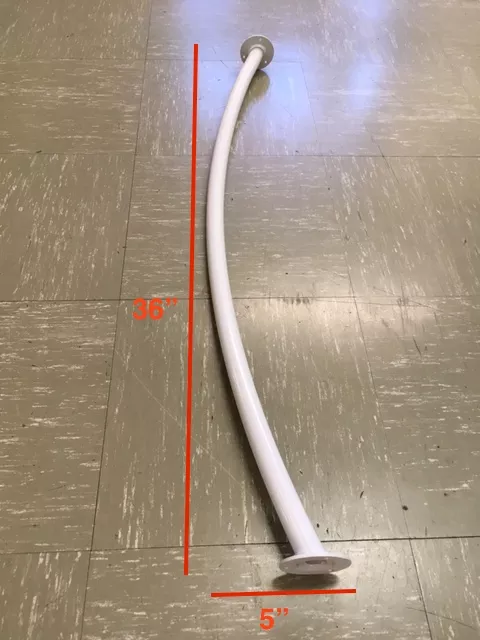 White Metal 36″ Stationary Shower Rod
