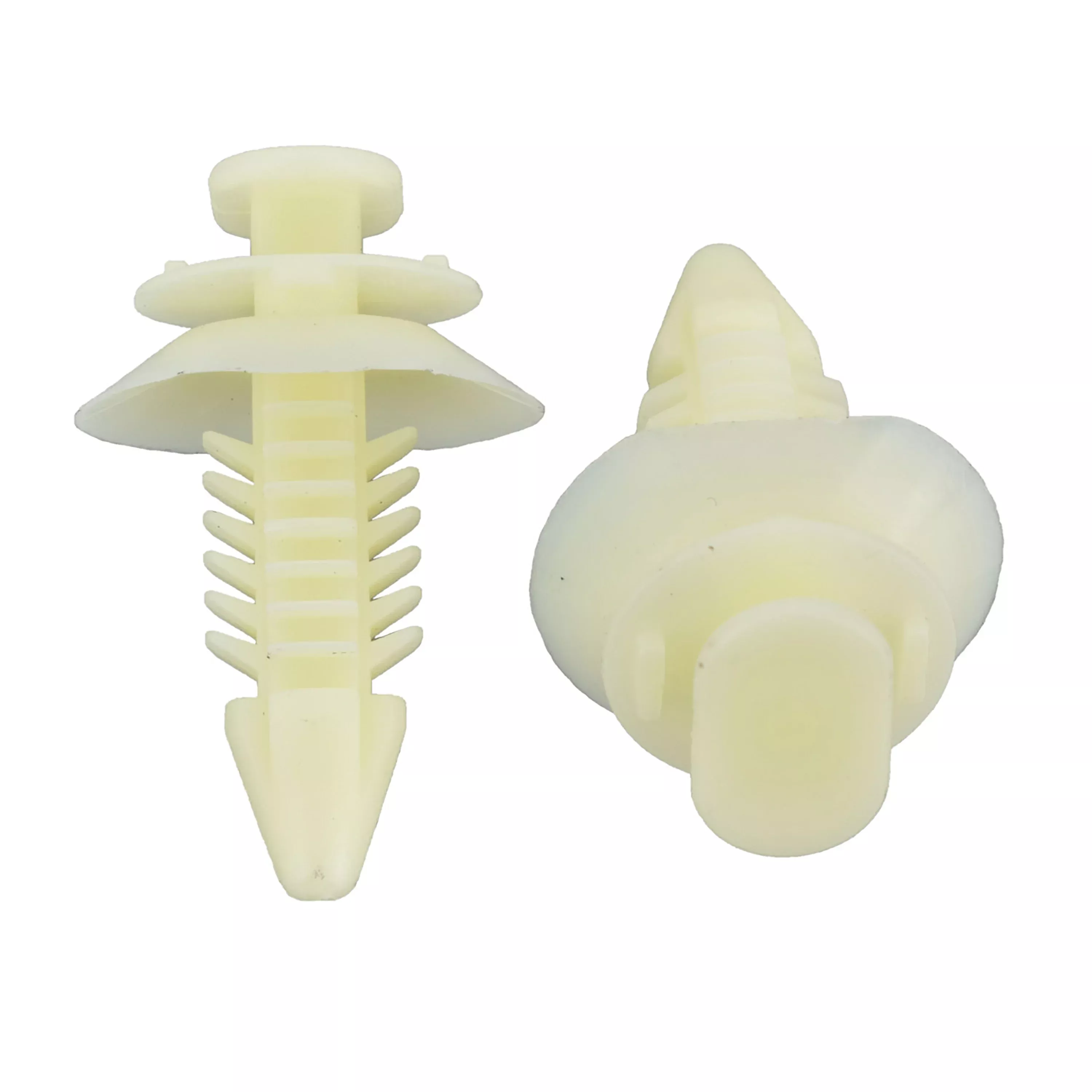 White Nylon Door Trim Panel Clip Retainer - 7 MM Hole 19 MM Stem 7 x 12.50 MM Head - 25 Pack