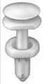 White Nylon Push-Type Door Trim Panel Retainer Head Diameter 9/16", Stem Length 41/64" - 25 or 100 Pack