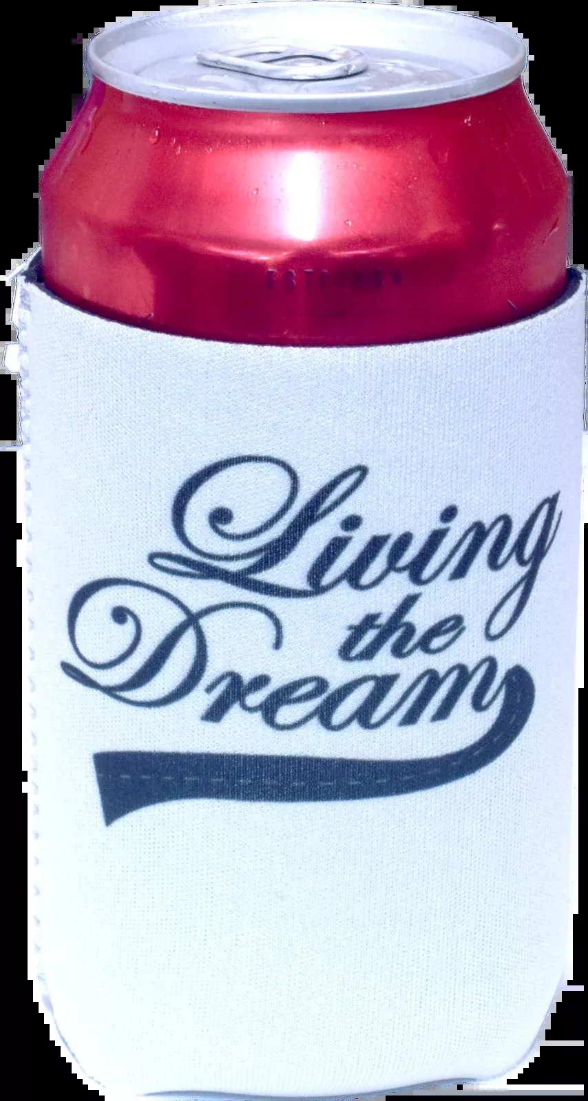 White Stubby Holder- Living The Dream