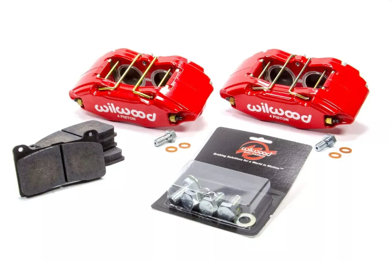 Wilwood Brakes -Wilwood 140-13029-R Brake Caliper and Pad Kit, Red, Front