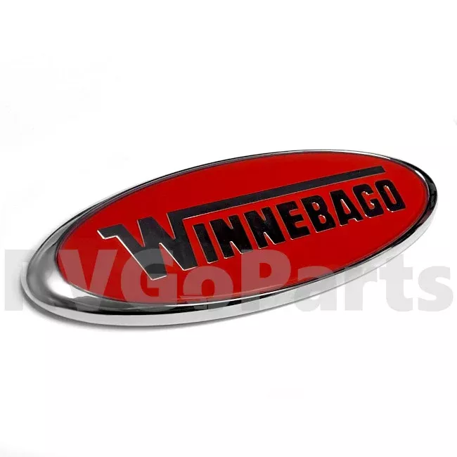 Winnebago Red Nameplate Decal w/ Chrome Bezel 151687-01-01A
