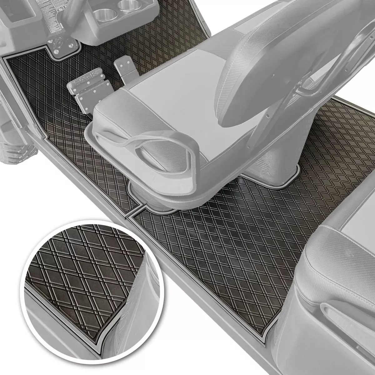 Xtreme Floor Mat Set, EZGO L6 (G2), Gray-GCM44