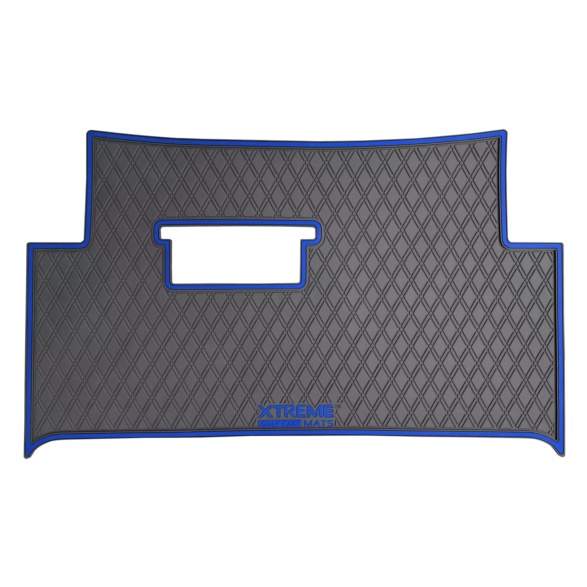 Xtreme Mats Full Coverage Golf Cart Floor Mat – Atlas | Black & Blue Trim