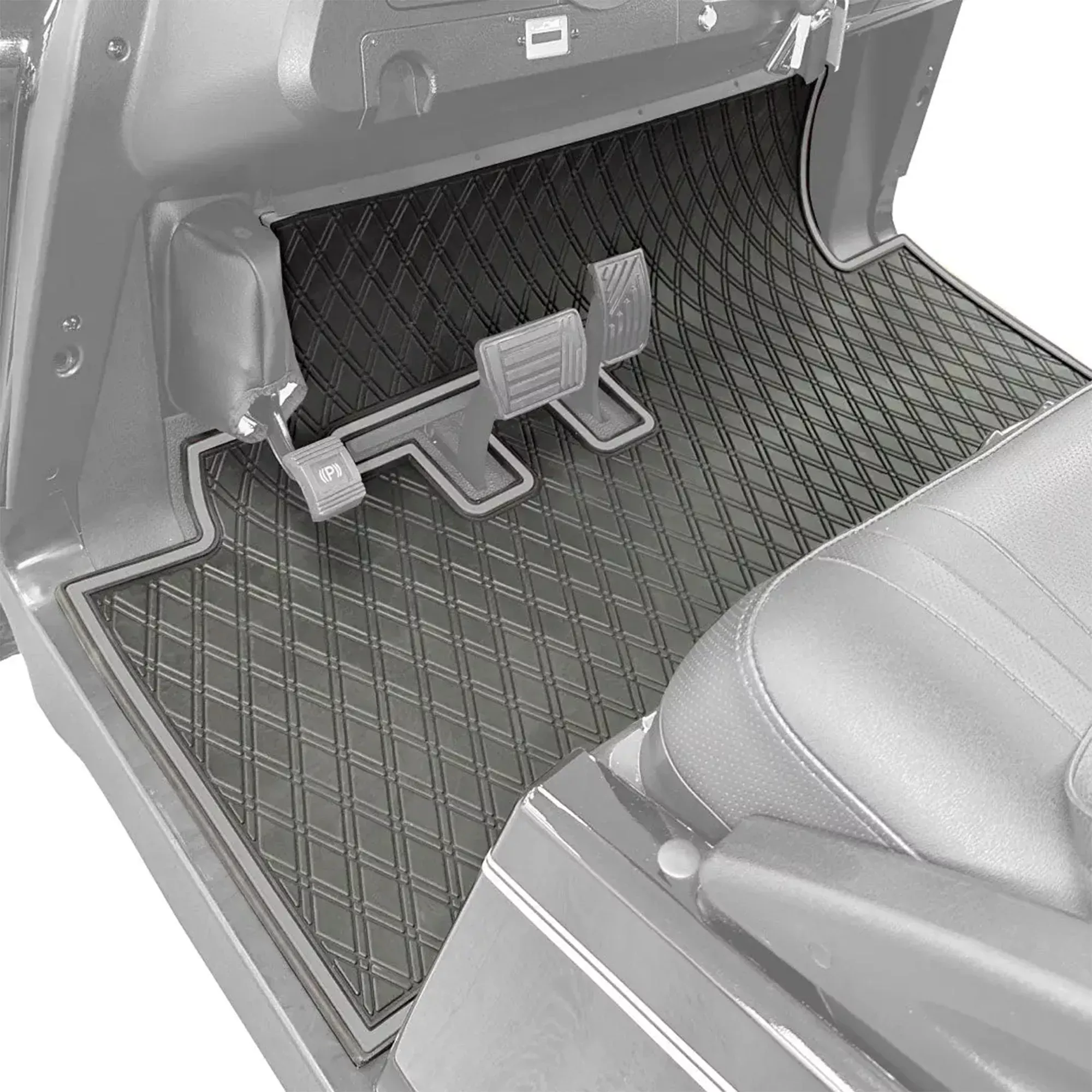 Xtreme Mats Full Coverage Golf Cart Floor Mat – Bintelli Beyond | Black & Gray Trim