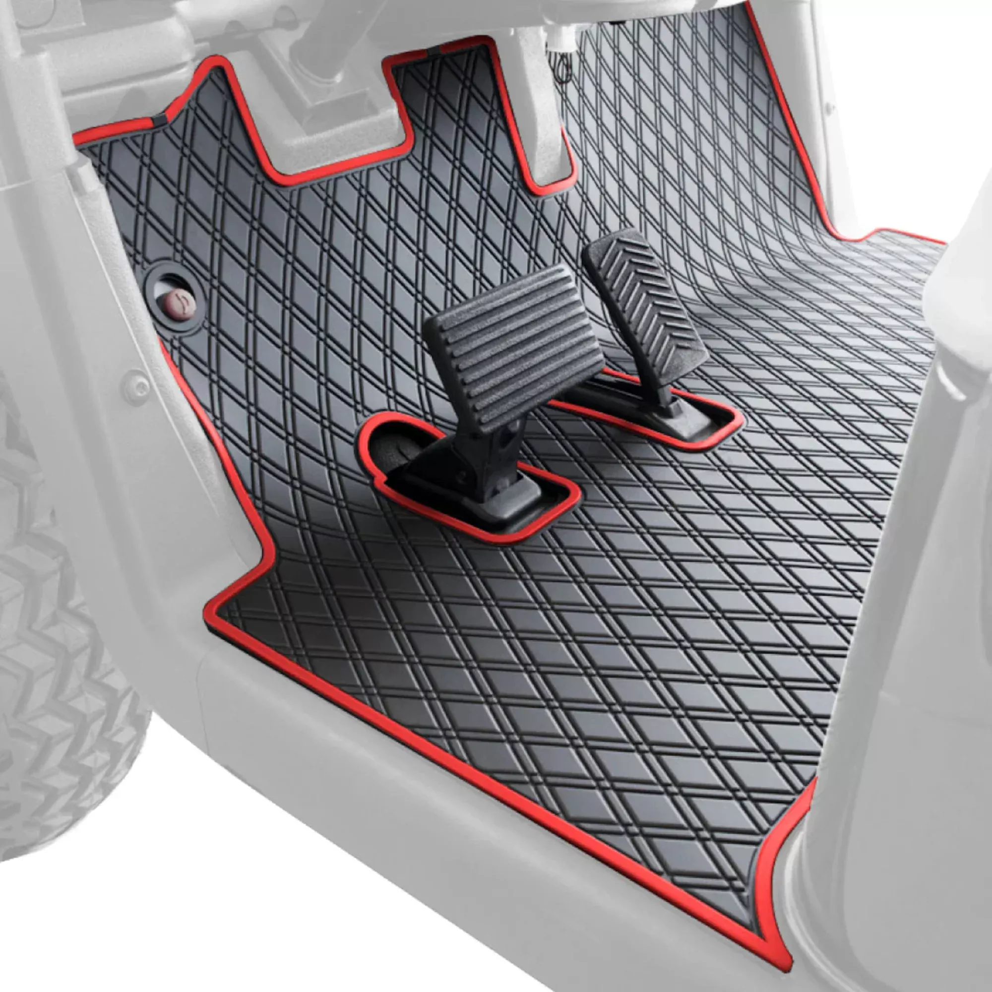 Xtreme Mats Full-Coverage Golf Cart Floor Mat | EZGO RXV 2008-2022 / 2Five / Western – Black/Blue