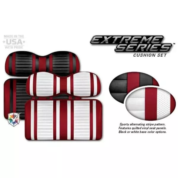 Yamaha DRIVE 2 Golf Cart Seat Cushions- EXTREME Stripe by DoubleTake - 4 Colors