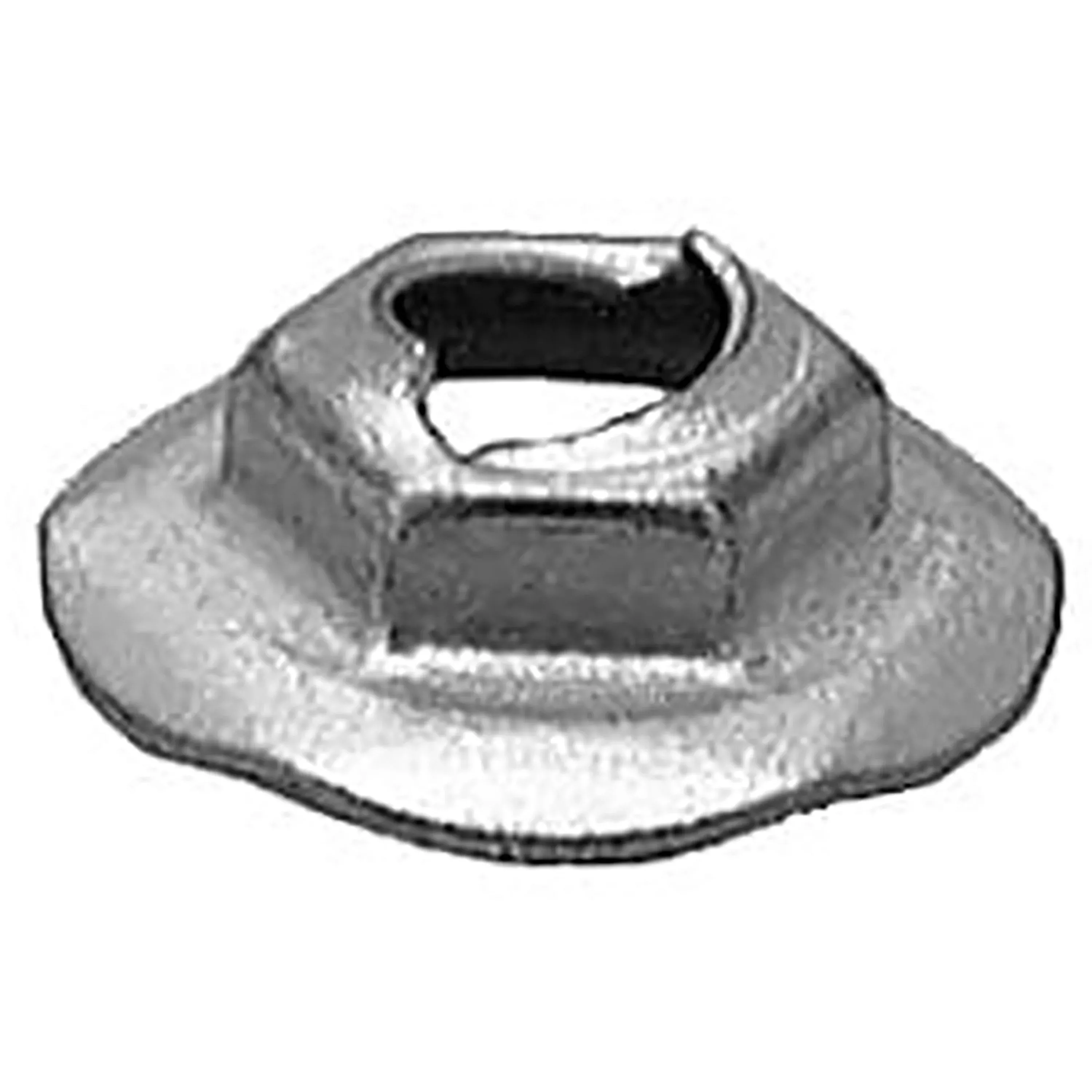 Zinc Hex Thread Cutting Nuts - 5/16" Stud - 1/2" Hex - 7/8" Flange - 50 Pack